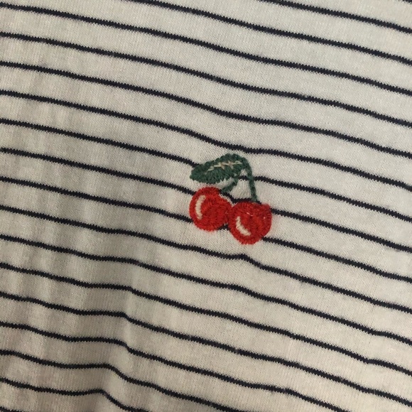 Brandy Melville Nadine Striped Cherry Tee - Picture 5 of 7
